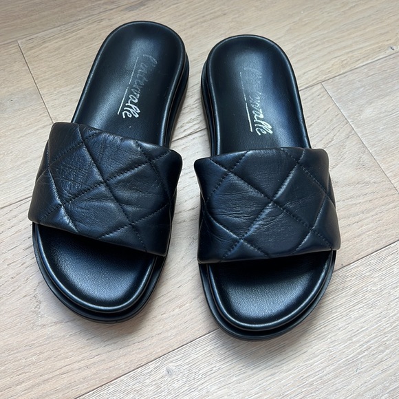 Nice black leather summer sandals size7 - Picture 5 of 6